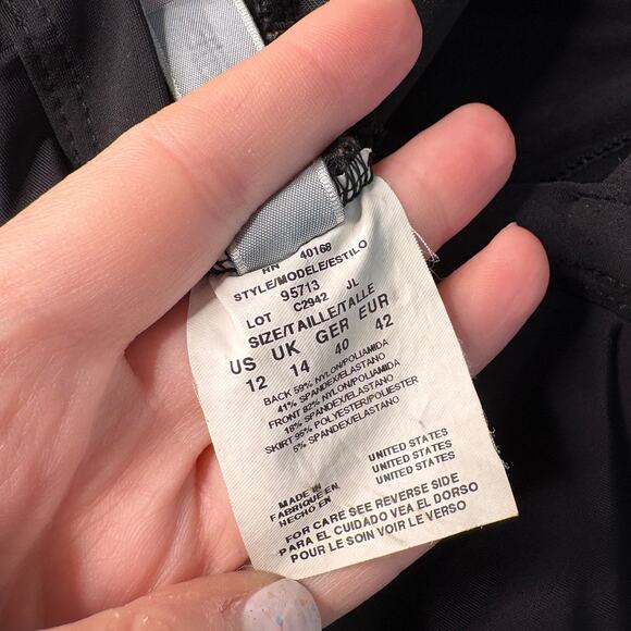 MagicSuit by MiracleSuit One Piece Swim Dress Skirted Ruched Square Neck Sz 12 - Picture 10 of 11